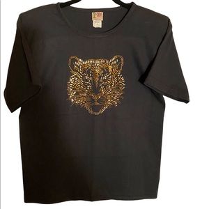 Metallic Beaded Tiger Top
